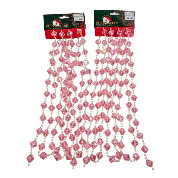 Kurt S. Adler Other - Kurt S Adler 9ft Pink Crystal Bead Garland Christmas Decoration Vintage Holiday